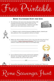 Free Printable Rome Scavenger Hunt For Kids Scavenger Hunt For Kids Scavenger Hunt Learning Italian
