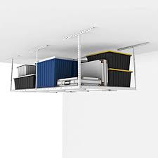 This rack fits nearly any garage and features a full 600 pound weight capacity. Fleximounts 4x8 Overhead Garage Storage Rack Adjustable Ceiling Storage Rack Heavy Duty 96 Length X 48 Width X 22 5 40 Ceiling Dropdown White Buy Online In Cambodia At Cambodia Desertcart Com Productid 25507836