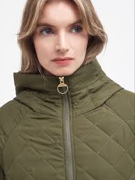 Giubbini Giacca Trapuntata Primaverile Giubbotti Donna Barbour Glamis Quilt  Verde