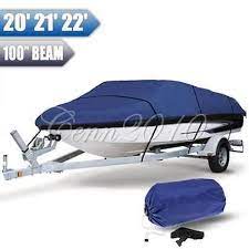 Tugas Berat Memancing Ski Runboat Perahu Penutup 20 22 Ft 100 Inch V Hull Balok Tahan Air Biru Tahan Air Kit Boat Covers Boat Accessories Ski Boats