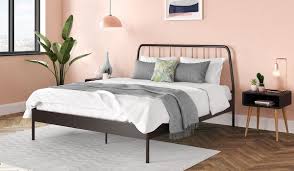 A standard iron bed frame consists of the head, foot, side rails, and may include other additional parts, such as support rails or slats. Black Metal Bed Bedroom Ideas Novocom Top