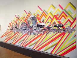 retro future natalie lanese s collage is a super charming optimistic early kennedy era disneyland view of tomorrowland sculpture park mural retro futurism