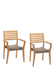 Maybe you would like to learn more about one of these? John Lewis Partners Longstock Woven Stacking Garden Dining Armchairs Set Of 2 Fsc Certified Teak Wood Rattan Natural