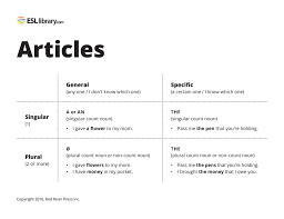 teaching articles a an and the esl library blog