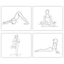 Amazon.com: Yoga Poses Minimalist Black & White Wall Art - Set of 4-8”x10”  Unframed Decor Prints - Makes a Great Gift Under $20 for Yoga, Spa, Zen,  Spiritual and Relaxation Lovers : Handmade Products