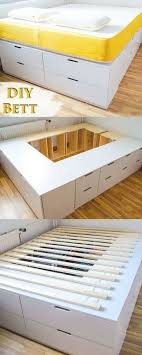 Diy Ikea Hack Stabiles Sehr Hohe Bett Mit Viel Stauraum Selber Bauen Mit Anleitung Bett Mit Stauraum Zuhause Diy Schlafzimmer Diy