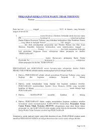 Oleh karena kontrak kerja merupakan acuan untuk karyawan dan perusahaan dalam bekerja sama, isi kontrak kerja merupakan hal yang penting dan dalam prakteknya harus dapat. Contoh Perjanjian Kerja Karyawan Tetap Kontrak Pkwtt Dan Pkwt