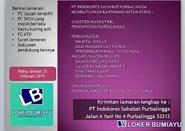 Maybe you would like to learn more about one of these? Lowongan Kerja Pt Indokores Sahabat Purbalingga Marketing Pendidikan Bahasa