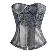 Black And White Striped Corset Steampunk Brocade And Stripes Corset With Zipper And Rivets Go Steampunk Steampunk Corset Women Corset Sexy Steampunk