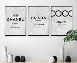 Set Of 3 Inspired Coco Chanel Art Print Poster Chanel Prints Prada Prints Prada Marfa Poster Chanel Set Chanel Decor Chanel Print Set 234 Chanel Inspired Room Chanel Wall Art Chanel Art Print
