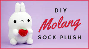Diy Molang Sock Plushie Sock Plush Tutorial How To Make Sock Plushie Doll Diy Socks Diy Plush Doll Diy Doll