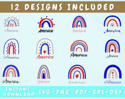 Download 12 Rainbow America Svg Bundle July 4th Svg Cut Files By Lemonstudiocreations Thehungryjpeg Com