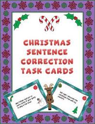 Sentence Correction Cards With A Christmas Winter Theme Set Of 20 Task Cards With Sentences That Have A V Christmas Teaching Task Cards Esl Teaching Resources