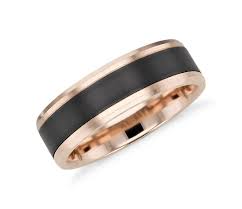 Forge your wedding rings in gold and palladium as well as in platinum with 5% discount until the end of this month. Satin Finish Wedding Ring In Black Titanium And 14k Rose Gold 7mm Blue Nile