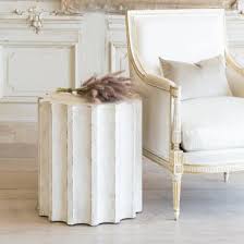 Eloquence Column Side Table In Plaster White Finish Side Table Table Antique Reproduction Furniture