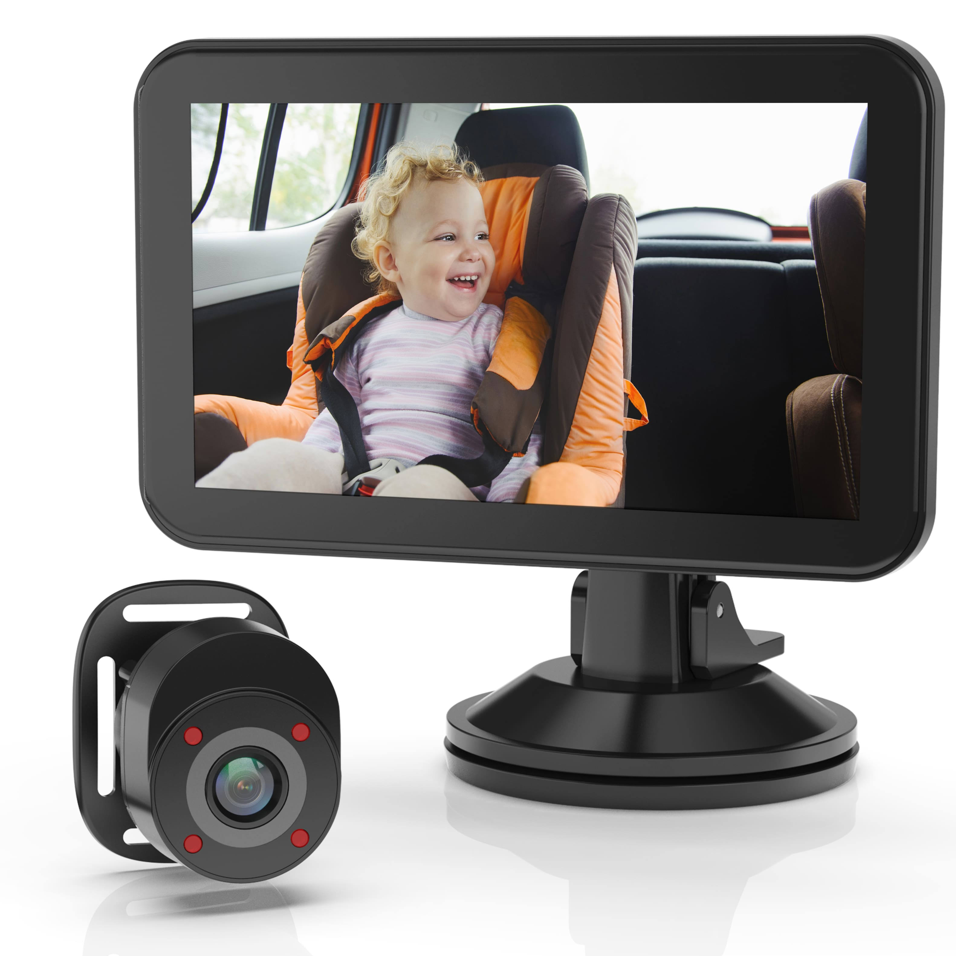 Rexing BC500 In-Car Baby Cam with Monitor – HD 1080p & Infrared Night Vision