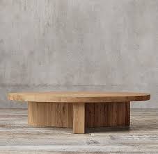 Reclaimed Russian Oak Plank Round Coffee Table Round Wood Coffee Table Oak Coffee Table Coffee Table Restoration Hardware