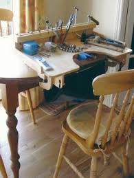 The Blue Peg Craft Bench Which Is Made In Cornwall Jewellers Bench Woodworking Bench Jewelers Workbench