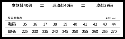 chinese english shoe size chart thanks in advance