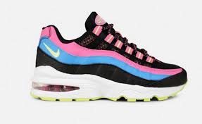 Just In Time For The Summer Heat The Nike Air Max 95 Pink Blue Black Will Keep Your Kids Shoe Game Fresh Air Max 95 Pink Nike Air Max Nike Air Max 95