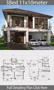 Home Design Plan 11x10m With 3 Bedrooms 11x10m 3 Bedrooms Design Home Plan With Arsitektur Denah Rumah Denah Lantai Rumah