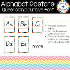 Our classroom alphabet posters are quick to print and fun to display. Cursive Handwriting Poster Worksheets Teachers Pay Teachers