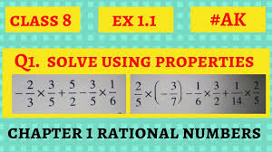 1 Ex 1 1 Class 8 Q1 Chapter 1 Rational Numbers In Hindi By Akstudy 1024 Youtube Rational Numbers Class 8 Chapter