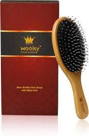 Work in sections by bending over, starting at the roots, and brush downward toward the tips. Woolsy Boar Bristles Hair Brush India S No 1 Quality Hair Care Brand Added