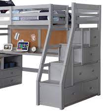 This elaborate setup centers on a large desk with abundant drawers flanking the seating space 25. Modern Wooden Twin Size Loft Bed With Desk And Storage Chest Gray Walmart Com Walmart Com