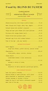 Art Of The Menu Blind Butcher Menu Design Graphic Design Branding Restaurant Menu Design