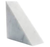 Large White Carrara Marble Triangular Bookend from ...