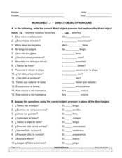 This Worksheet 2 Direct Object Pronouns Worksheet Is Suitable For 7th 9th Grade As Your Spanish Speake Scientific Method Quiz Learn German Scientific Method