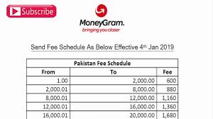 Pakistan being the developing country, is struggling very hard to deal with its economic crisis. Moneygram Sending Charges List Money Gram Fee Schedule How To Send Money Gram From Money Gram Youtube