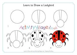 Draw an oval for its abdomen. Learn To Draw A Ladybird