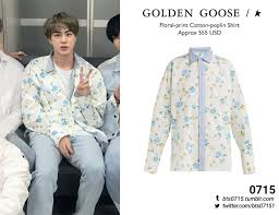Pictures 8x10 floral fashion posters geometric decor artwork 3 piece. Bts0715 On Twitter Bts Jin Seokjin ë°©íƒ„ì†Œë…„ë‹¨ ê¹€ì„ì§„ Btsfashion Btscloset 190428 Golden Goose Floral Print Cotton Poplin Shirt Bts Twt Https T Co Xepjutnays