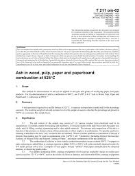 T 211 Om 02 Ash In Wood Pulp Paper And Paperboard Combustion