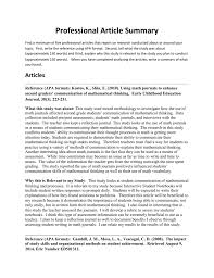 These articles showcase new advances, or modifications to an existing practice, in a scientific method or procedure. Professional Article Summary Form Template