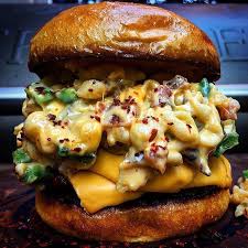 Holy Burger Mac And Cheese Burger Bacon Mac And Cheese Gourmet Cheese Burger