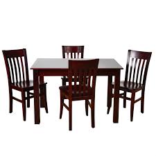 Our quinn dining chair is a modern and luxe piece with its clean lines and sleek form. Beechwood Mountain 5 Piece Solid Wood Jacob Dining Set In Dark Mahogany Walmart Com Walmart Com