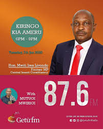 He represents imenti central constituency. Tune In To Geetu Fm Today Starting Hon Gideon Mwiti Irea Facebook