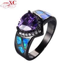 Black And Purple Promise Rings Blue Fire Font B Opal B Font Jewelry Amethyst Rings For Women Men Purple Zircon Band Jpg 800 800 Fire Opals Jewelry Black Gold Ring Kids Rings