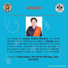 Bhutan Times Health Minister Dechen Wangmo Will Be On Facebook