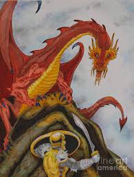 Roosters host warriors after knights play dragons on easter sunday. Red Dragon Vs Knight Drawing By Albert Podgurski