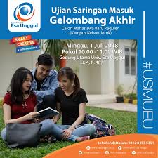 Masa pendaftaran dan ujian saringan masuk. Ujian Saringan Masuk Usm Gelombang Akhir Tahun 2018 Universitas Esa Unggul