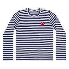 Play Play Comme Des Garcons Striped T Shirt Navy White Dover Street Market E Shop Dsml E Shop