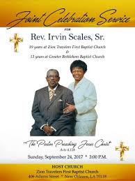 Pastor Irvin Scales Anniversary 2017 by Our Celebrations of Life