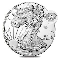The privy mark, incorporated into the master die, features v75 within a specially shaped cartouche. 2020 W V75 Privy 1 Oz Proof Silver Eagle Wwii Bullion Exchanges