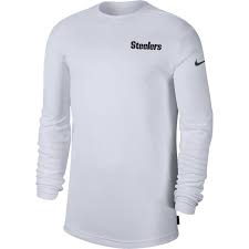 Pittsburgh Steelers Nike Dri Fit Wordmark Long Sleeve Coachs White Top