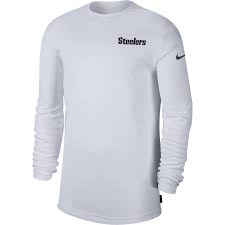 pittsburgh steelers nike dri fit wordmark long sleeve coachs white top