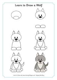 Learn To Draw A Wolf Cartoon Wolf Drawing Wolf Drawing Easy Cartoon Wolf